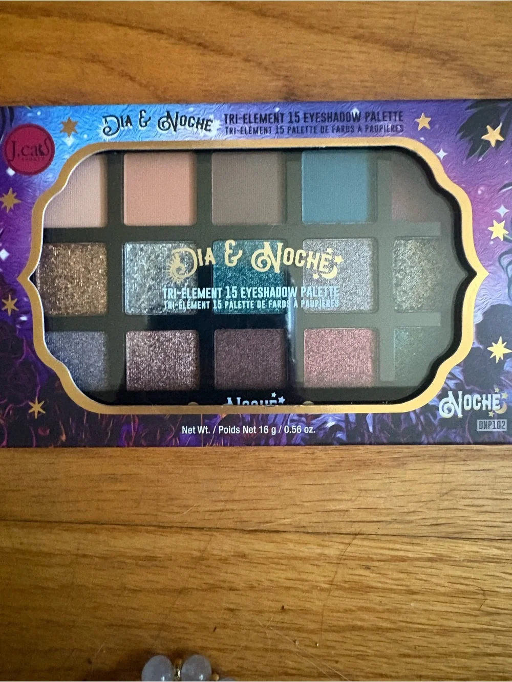 J.Cat Dia & Noche Tri-Element 15 Eyeshadow Palette — Warm & Jewel Shades